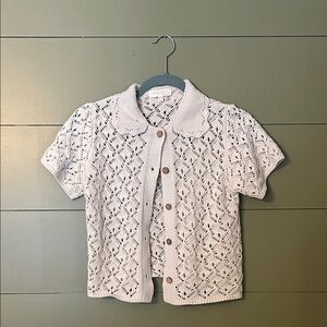 Women’s Cream Knit Button-Up Shirt